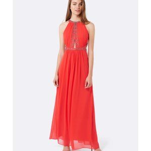 Forever New Coral Beaded Gown